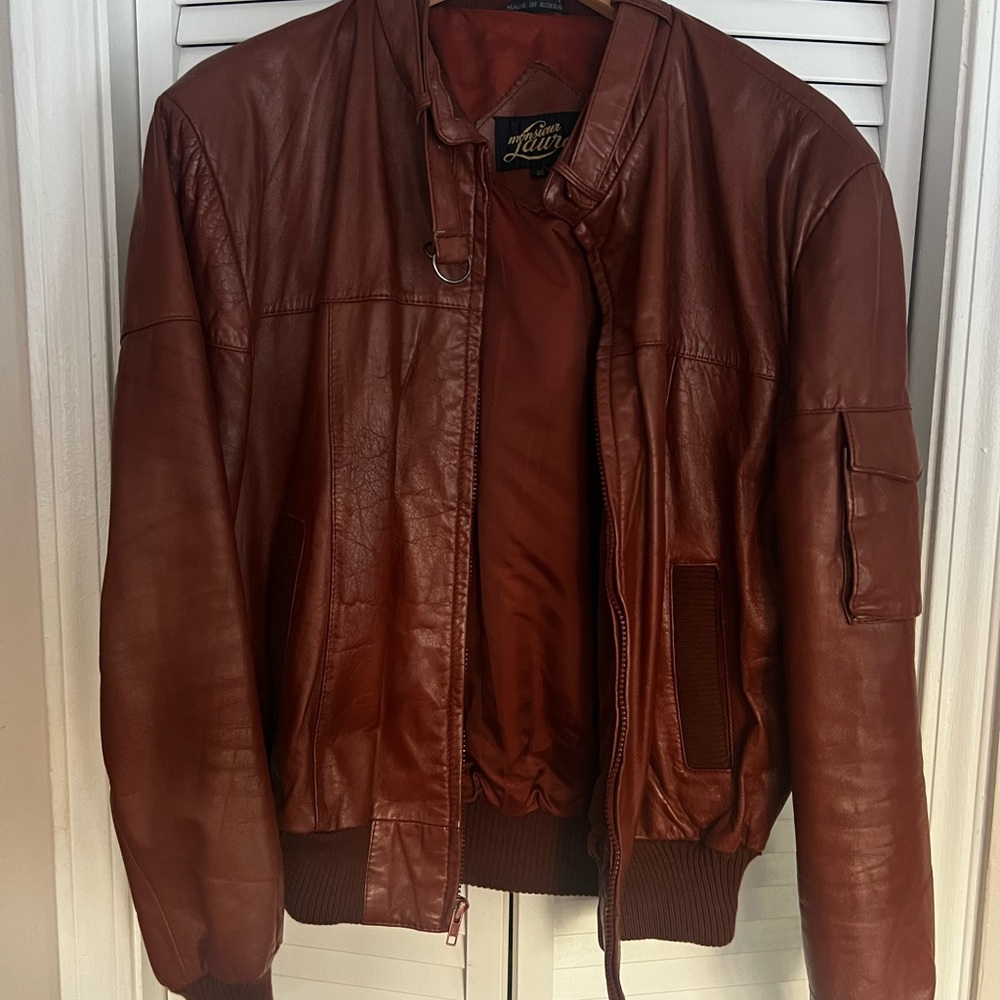 Monsieur Lauro Men's Brown Leather Jacket